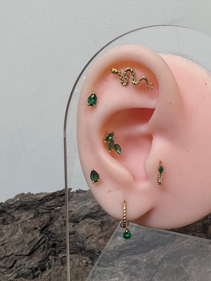 18k Emerald Dewdrop Earring