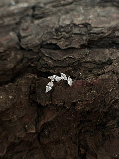 18k White Gold leaves