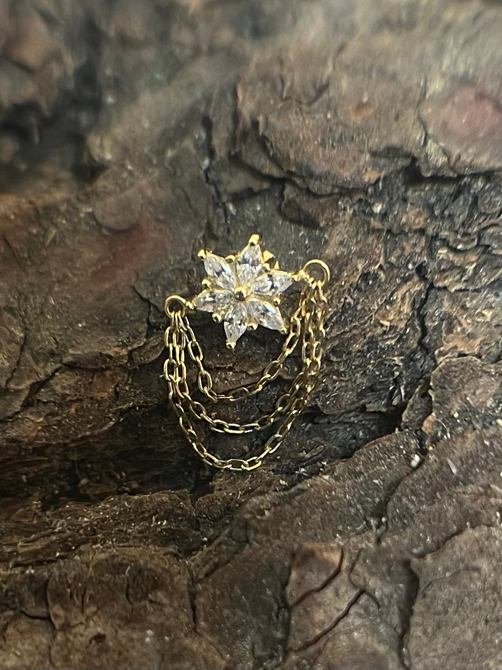 18k Gold Dermal Top Celestial Star