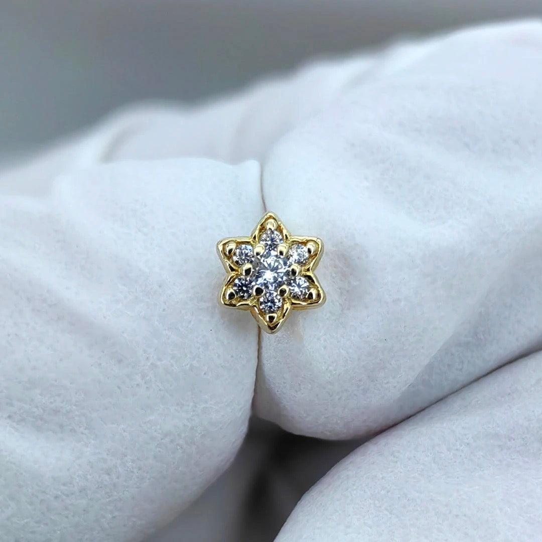 18k Gold Dermal Top Flower