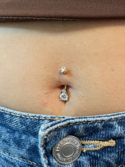 18k Elegant Gold Belly Piercing