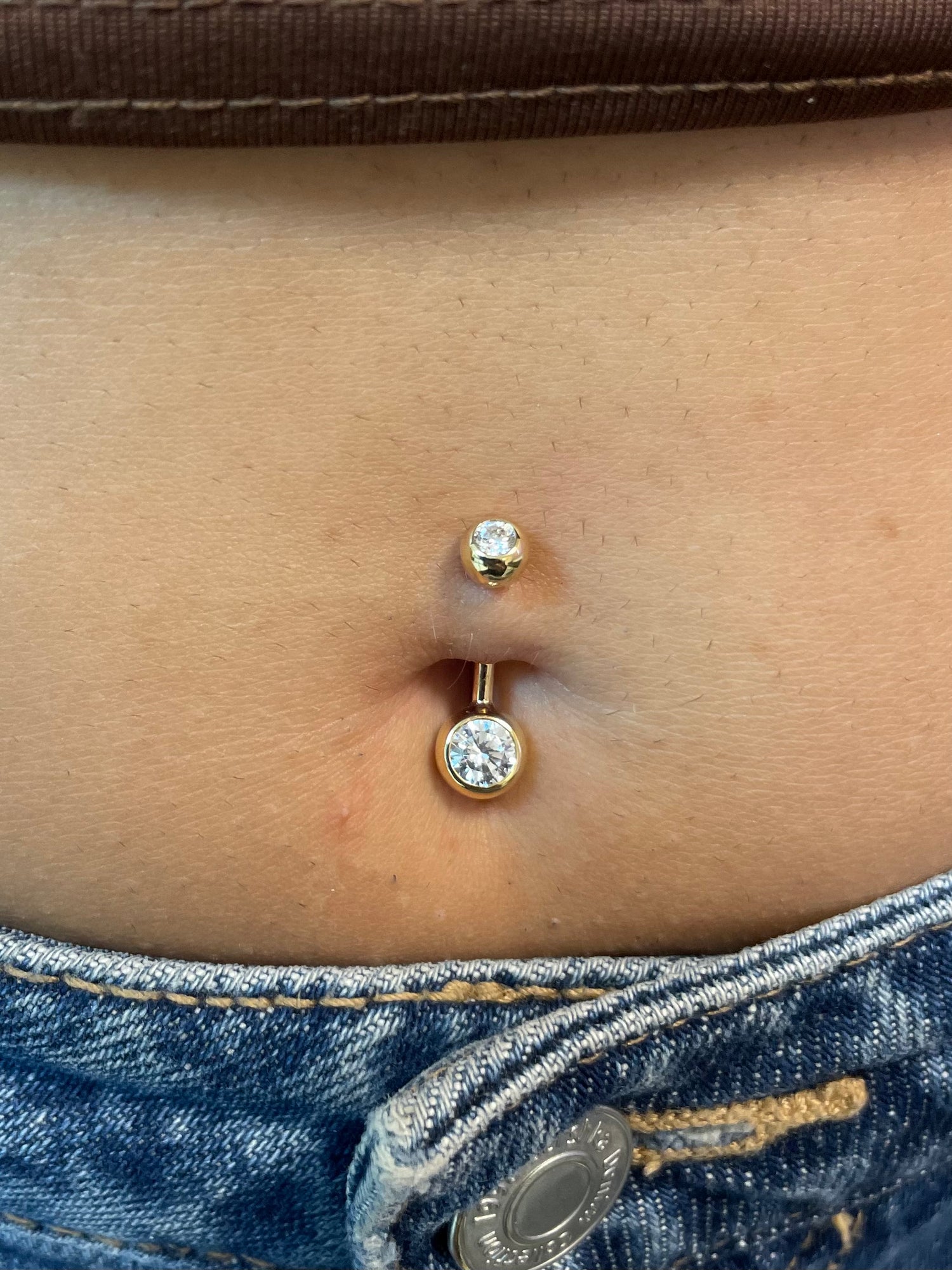 18k Gold Double Sided Sparkle Belly