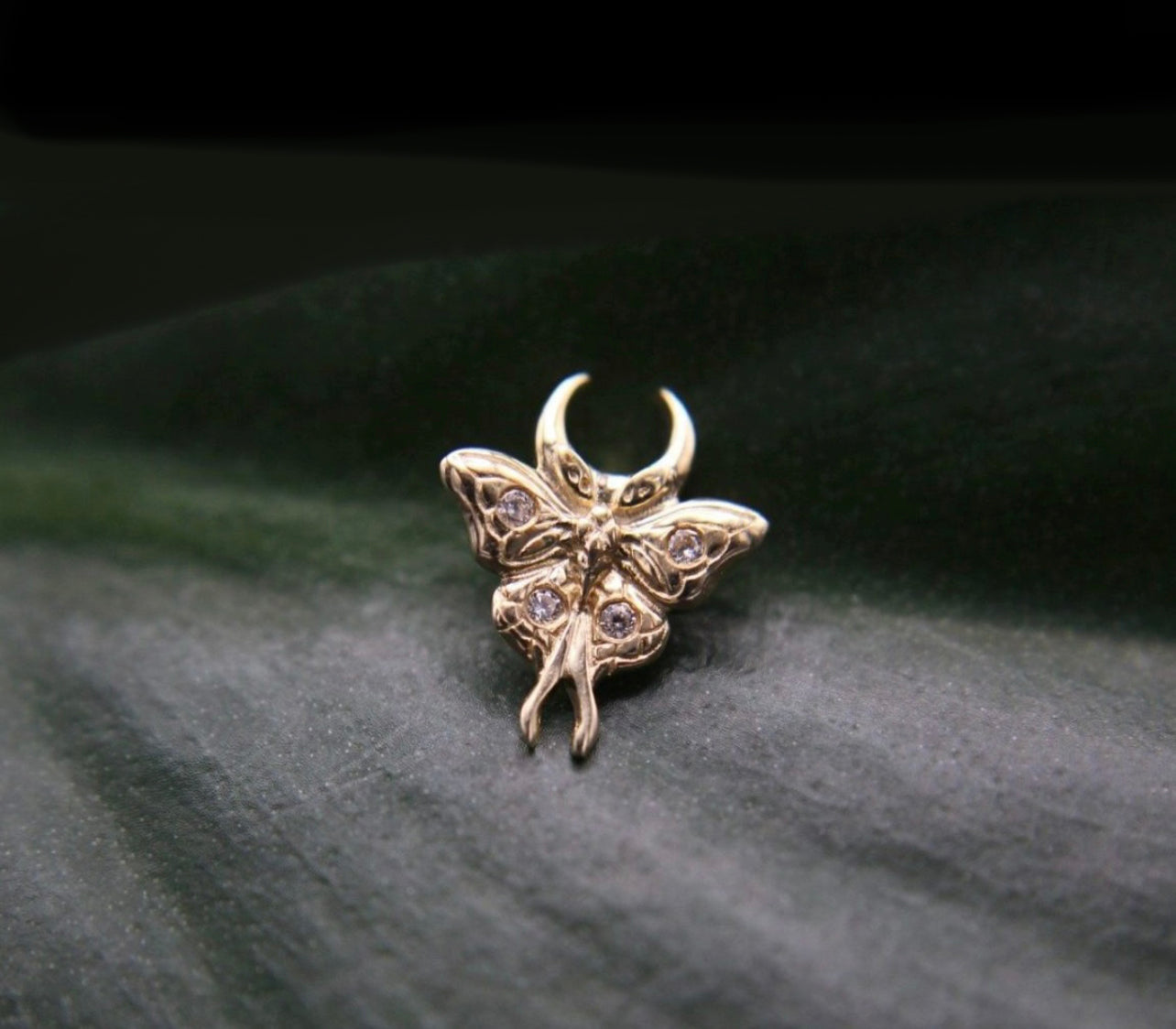 18k Gold Luna Moth Earring