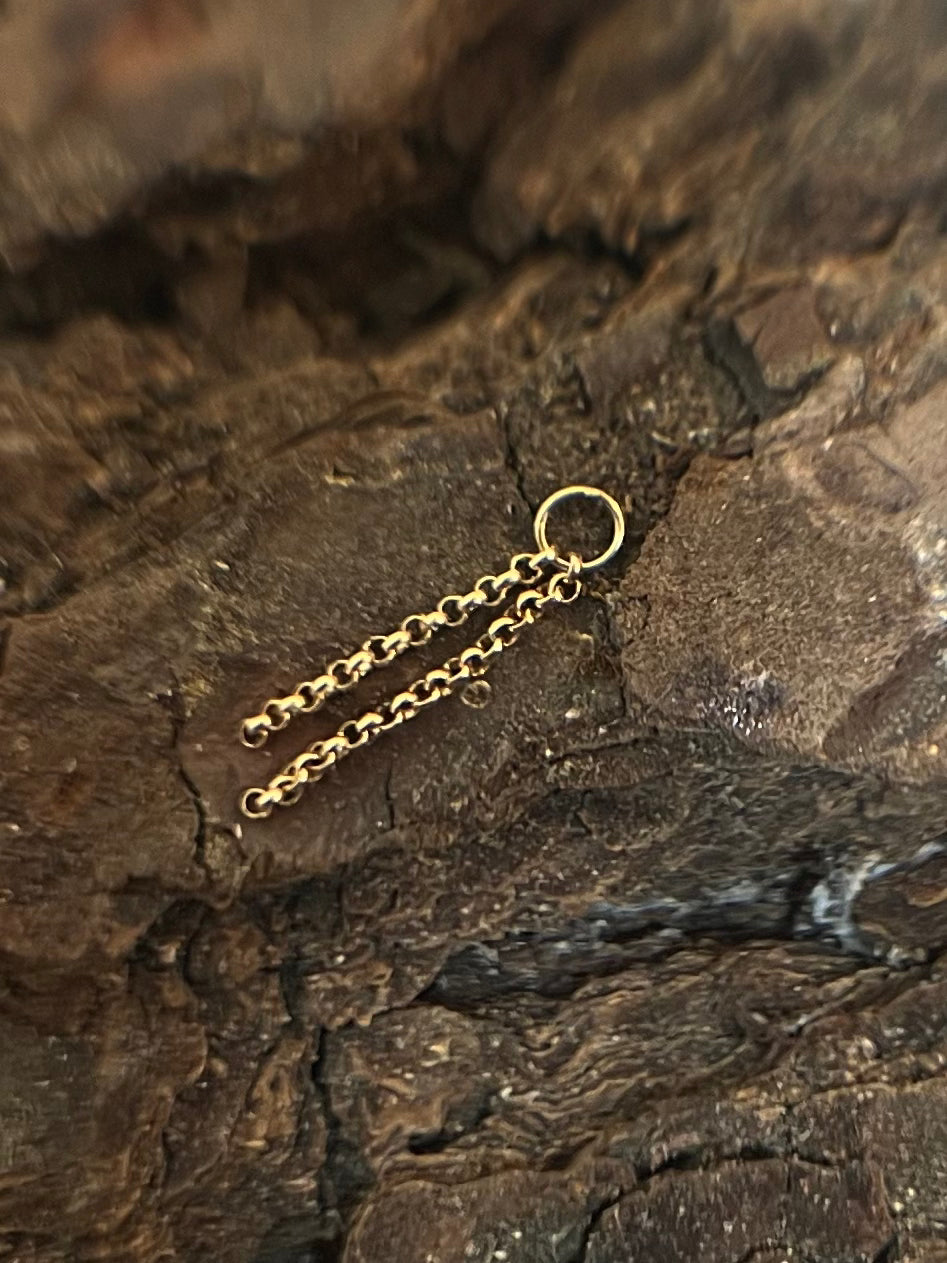 18k Double Golden Chain Charm