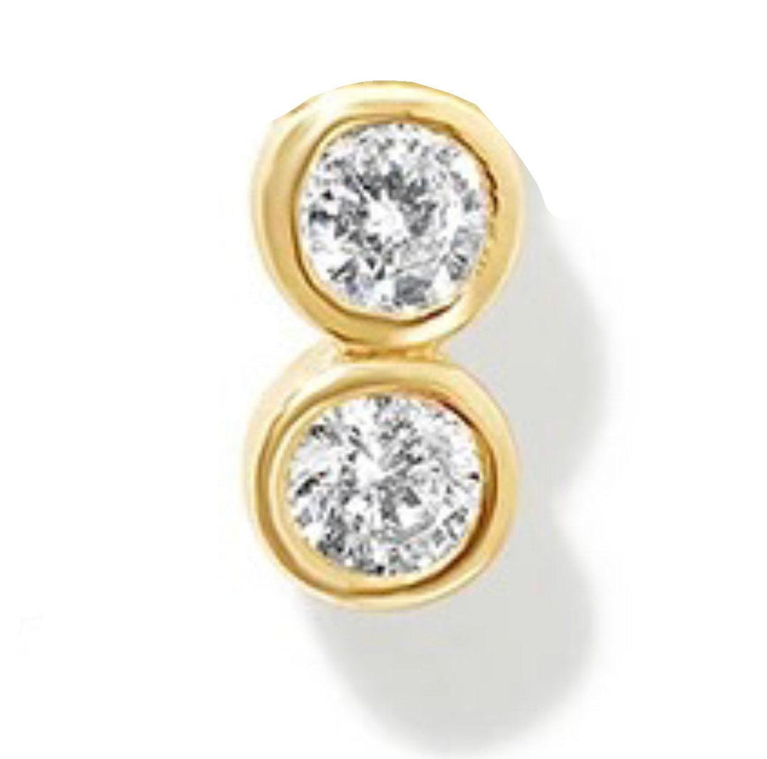 18k Gold Double Dots Earring