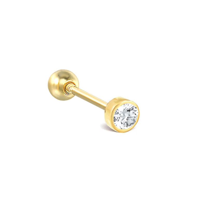 14K Golden Circle Stud